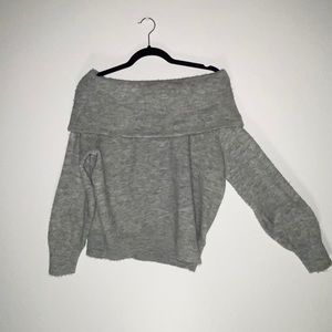 Gray Off the Shoulder Sweater